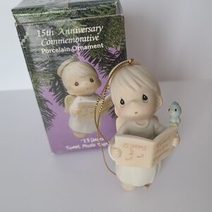 Precious Moments Anniversary Christmas Boy Angel Porcelain Collectible Ornament
